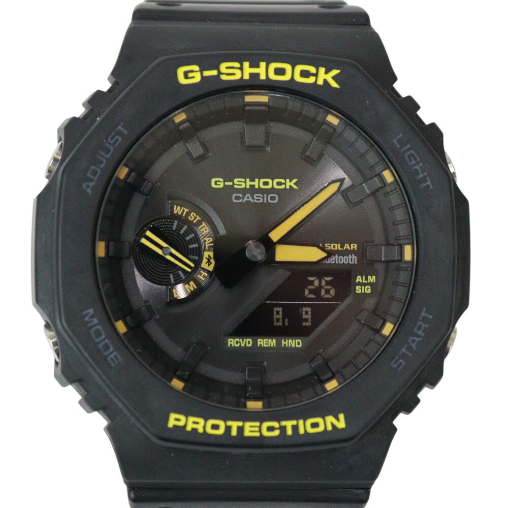 【箱あり】CASIO カシオ G-SHOCK GA-B2100CY-1AJF 2100シリーズ アナログ×デジタル ソーラー 200m防水 樹脂 ラバー ブラック×イエロー系 メンズ 腕時計 ウォッチ シンプル プレゼント包装 ギフト【中古】松前R56号店