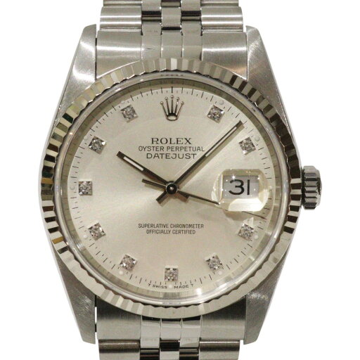 【オーバーホール・ポリッシュ済】ROLEX ロレックス デイトジャスト 36 10Pダイヤ 16234 自動巻き X番 SS WG ホワイトゴールド メンズ ボーイズ 腕時計 ウォッチ プレゼント包装 ギフト【中古】松前R56号店 【オーバーホール・ポリッシュ済】ROLEX ロレックス デイトジャスト 36 10Pダイヤ 16234 自動巻き X番 SS WG ホワイトゴールド メンズ ボーイズ 腕時計 ウォッチ プレゼント包装 ギフト【中古】松前R56号店