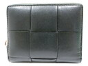 【箱・布袋あり】BOTTEGA VENETA ボッテガ・ヴェネタ スモール カセット コンパクト ジップウォレット ダークグリーン 深緑 財布 メンズ レディー...