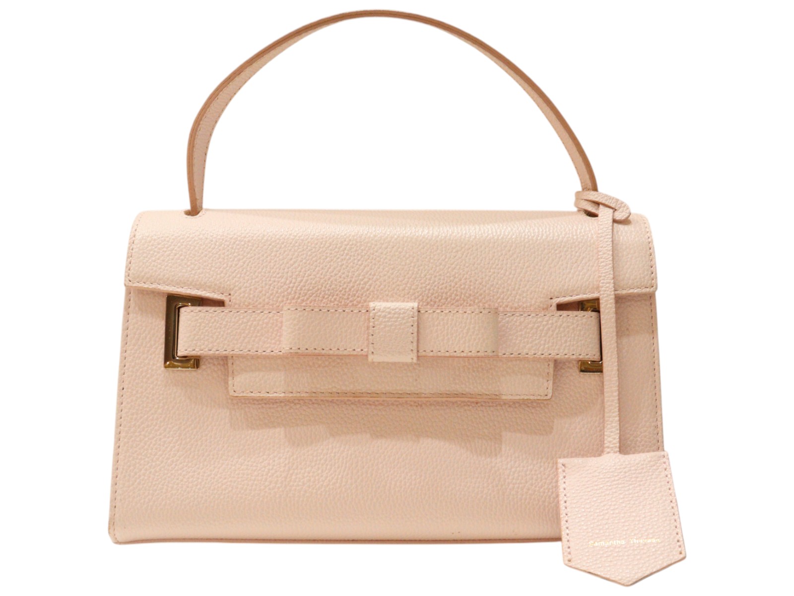 Samantha Thavasa　サマンサタバサ　エムシュシュ　ハンドバッグ　ピンク系　レザー　ゴールド金具　リボンモチーフ　レディース　ウィメンズ　可愛い　シンプル　人気　ギフト　プレゼント包装可【中古】松山朝生田店(4)