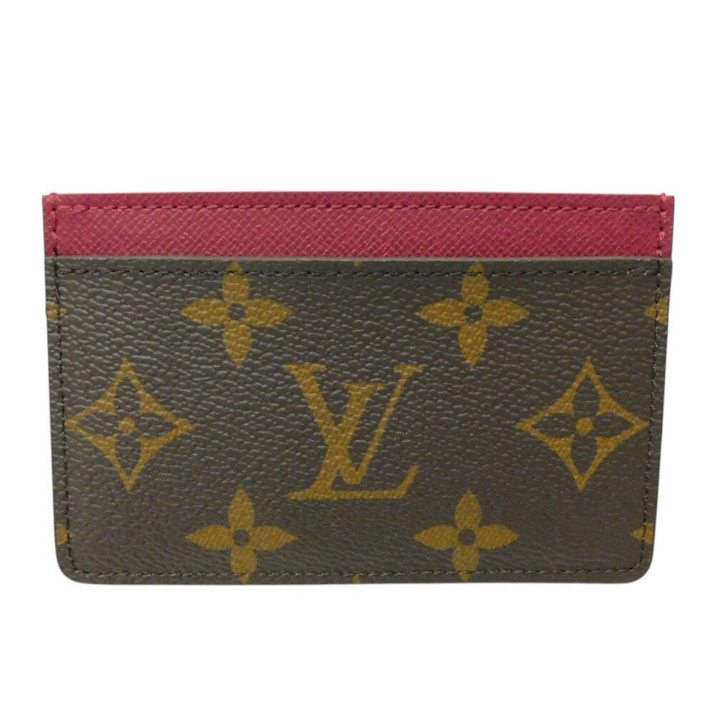 【布袋付】LOUIS VUITTON　ルイ・ヴィトン　ポルトカルト・サーンプル　M60703　モノグラム　フューシャ　カードケース　名刺入れ　レディース　ギフト　プレゼント包装可【中古】新居浜店