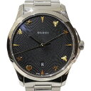 【箱あり】GUCCI グッチ Gタイムレス YA1264029A クオーツ 5気圧防水 ブラック文字盤 38.4mm 日付表示 デイト SS ステンレススチール...