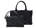 【布袋あり】BOTTEGA VENETA ボッテガ・ヴェネタ ミニアルコトート 729029 ブラック イントレチャート レザー ポーチ ハンドバッグ ショルダーバッグ レディース ギフト プレゼント包装可【中古】松前R56号店