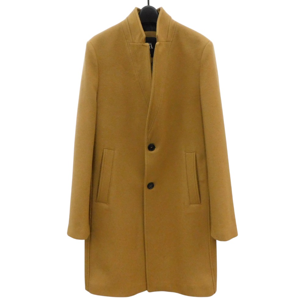 ZARA　ザラ メンズウールチェスターコート　サイズ表記L　ロングコート　洋服　アウター　キャメル　ブラウン系　上品　おしゃれ　メンズ　ラッピング　プレゼント包装【中古】新居浜店のサムネイル