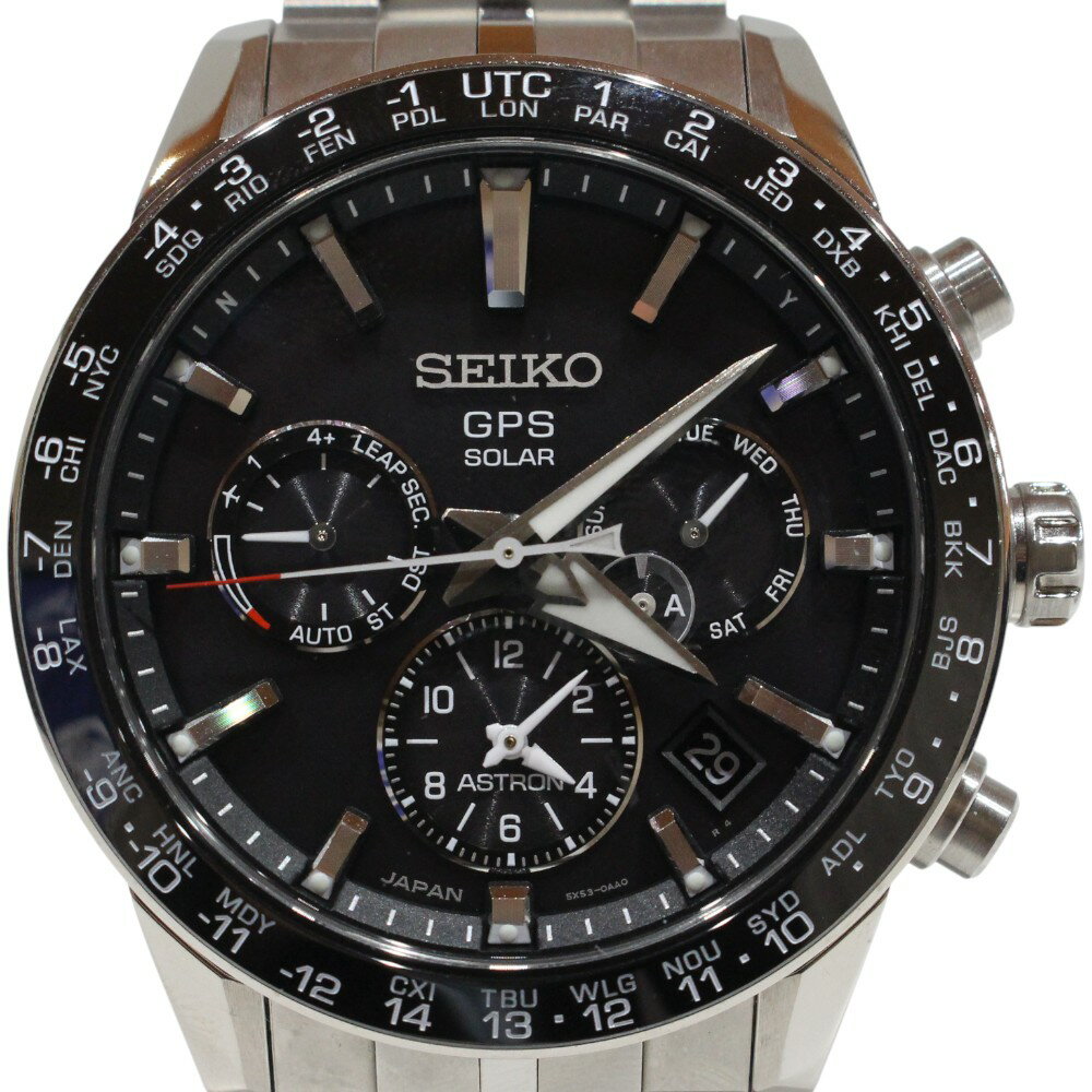 【内外箱・取扱説明書・保証書】SEIKO　セイコー　アストロン　SBXC003　ソーラーGPS衛星電波修正　チタン　セラミック　デイト　日付表示　ブラック　メンズ　腕時計　ウォッチ　プレゼント包装　ギフト【中古】松山久万ノ台店