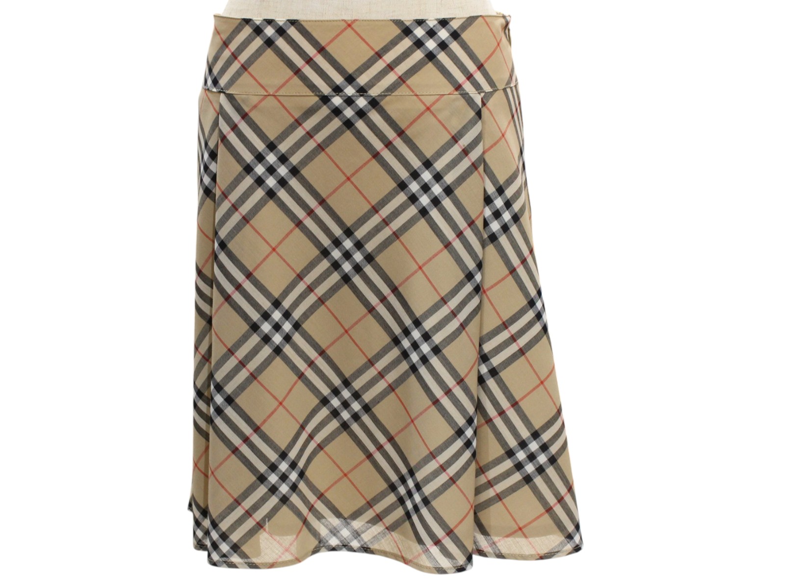 BURBERRY BLUE LABEL バーバリー ブルーレーベル ノバチェックスカート FL585-310 サイズ38 フレアスカート ベージュ系 レディース 春夏 ファッション 人気 シンプル ギフト プレゼント包装可【中古】松前R56号店