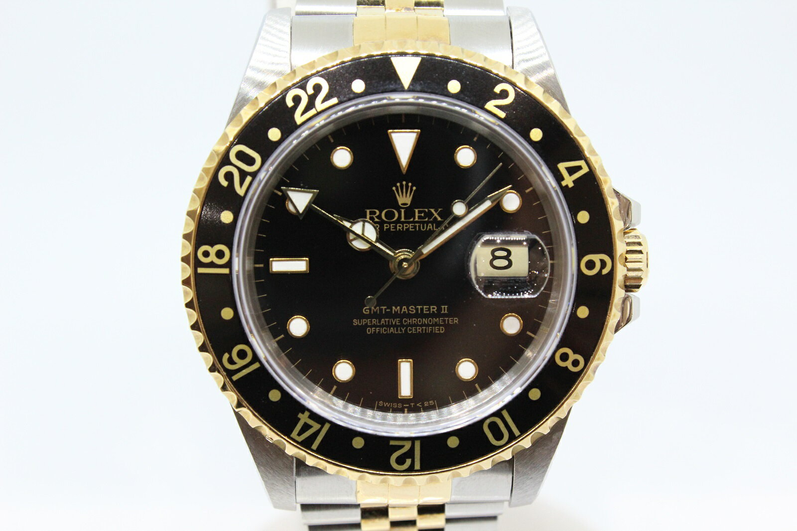 ROLEX　ロレックス　GMTマスターII　16713　X番　コンビ　ブラック　メンズ　腕時計【中古】