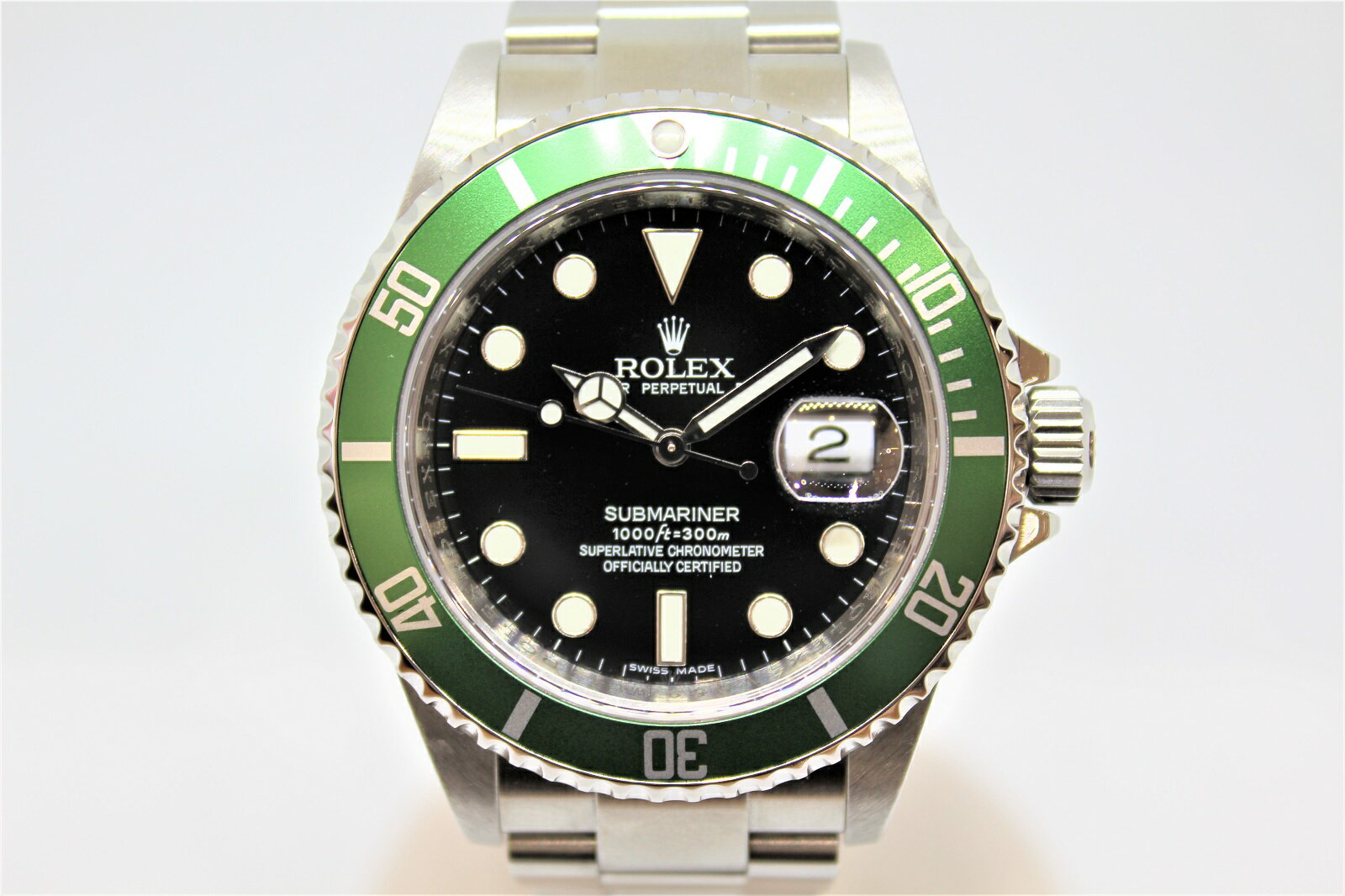 ROLEX　ロレックス　サブマリーナー　16610LV　V番　緑ベゼル　ブラック　SS　メンズ　腕時計【中古】
