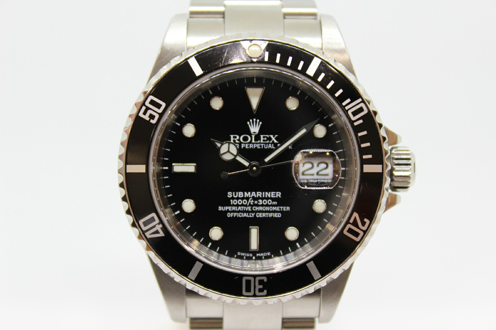 ROLEX　ロレックス　サブマリーナーデイト　16610　K番　SS　ブラック　メンズ　腕時計【中古】