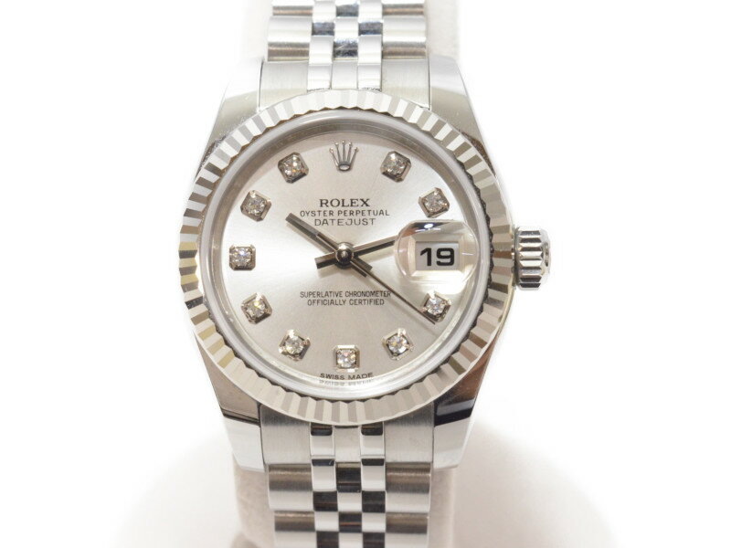 【ROLEX】 ロレックス 179174G ランダム番 デイトジャスト SSxWG　10P ダイヤ 自動巻 レディース 腕時計 【中古】