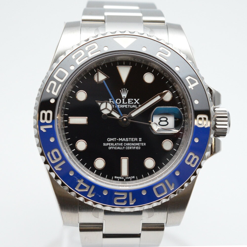 ROLEX　ロレックス　116710BLNR　GMTマスター2　ランダム番　青黒ベゼル　2018年記載　バットマン　メンズ　腕時計　【中古】