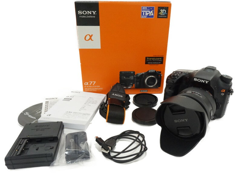 SONY　ソニー　SLT-A77VQ　α77　ズームレンズキット　ブラック　デジタル一眼カメラ　デジカメ　【送料無料】【中古】