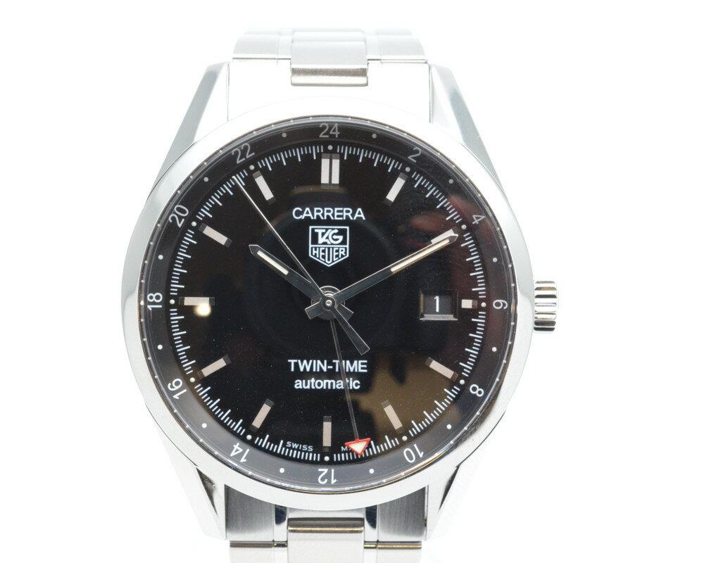 TAG-HEUER　タグホイヤー　WV2115.BA0787　カレラ　ツインタイム　黒文字盤　自動巻 ...