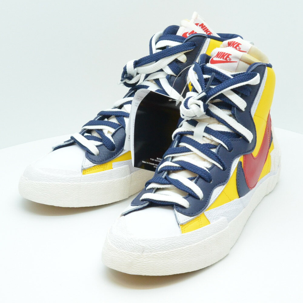 NIKE×sacai　ナイキ×サカイ　BV0072-700　BLAZER　MID　イエロー/ネイビー/レッド　メンズ　スニ—カー　28cm　未使用【中古】