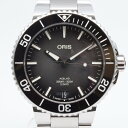 ORIS オリス 01 400 7769 4154 アクイスデイト キャリバー400 ブラック文字盤 ステンレススチール SS メンズ腕時計 自動巻き オートマチック デイト表示 【中古】