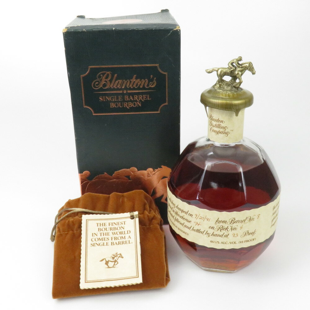 Blantons BOURBON　ブラントン バーボン　750ml　アルコール度数46.5％　布袋　アメリカ　未開栓　【中古】