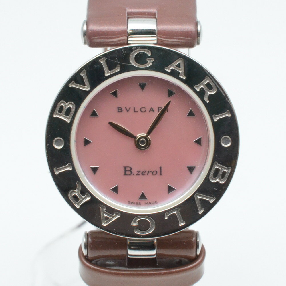 楽天質屋かんてい局　盛岡店【楽天スーパーSALE20％OFF 4日20：00～11日1：59】BVLGARI　ブルガリ　BZ22S　B-ZERO1　ビーゼロワン　ピンクシェル文字盤　エナメルベルト　クォーツ　腕時計　レディース　【中古】