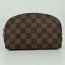 LOUIS　VUITTON　ルイ・ヴィトン　N47516　ポシェットコスメティック　ダミエ・エベヌキャンバス　ブラウン　茶　コスメポーチ　化粧ポーチ　小物入れ　メンズ　レディース　【中古】