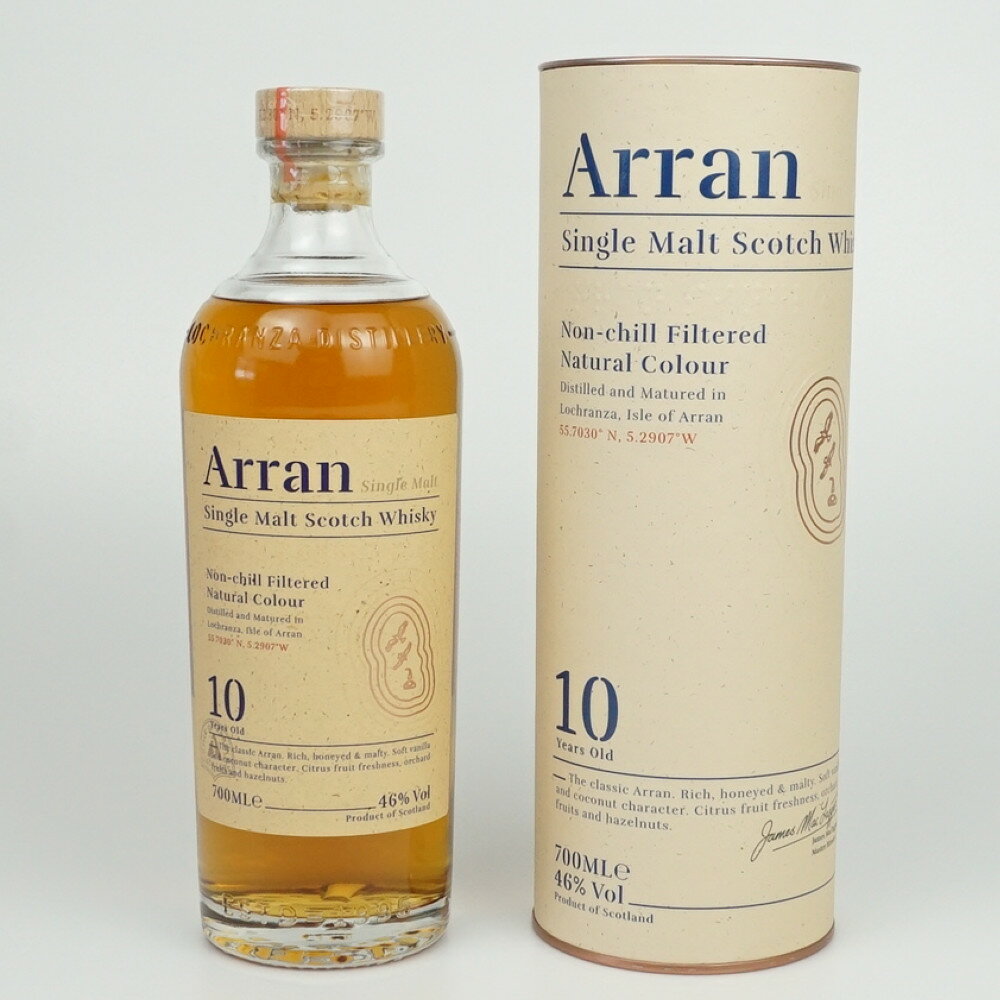 Arran　アラン　シングルモルト10年　モルトウイスキー　イギリス　アルコール度数46度　容量700ml　酒　未開栓　【中古】