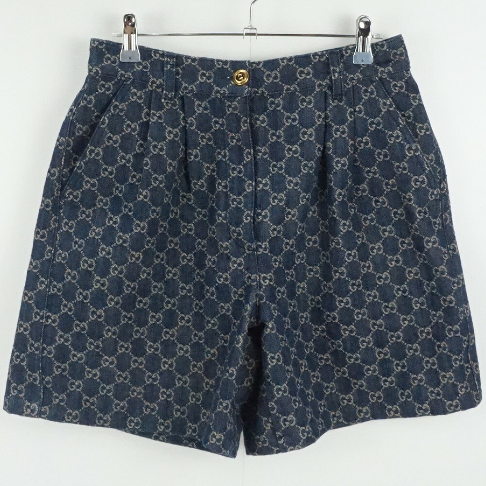 GUCCI グッチ 682805 ショートパンツ ブルー系 青 デニムパンツ インディゴ GG柄 サイズ表記42(170/70Y) 参考日本サイズM メンズ レ...