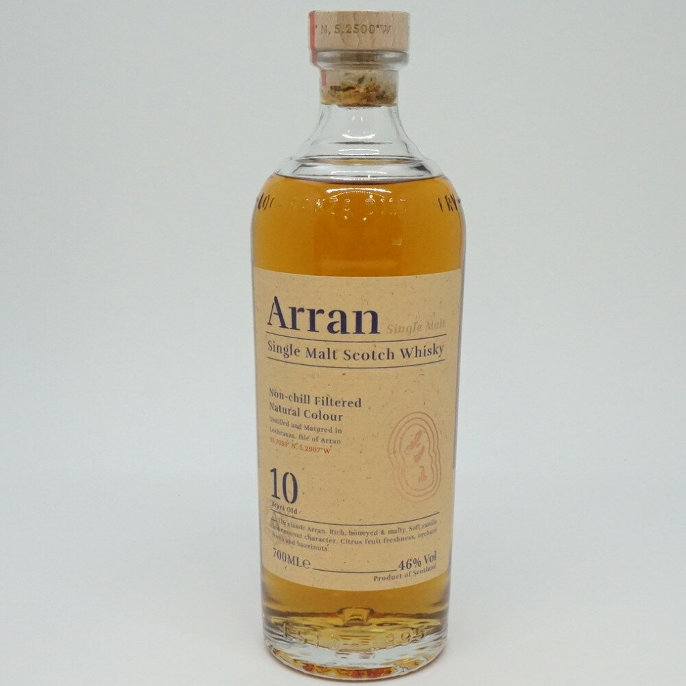 Arran　アラン　シングルモルト10年　スコットランド　スコッチ　モルトウイスキー　アルコール度数46度　容量700ml　酒　未開栓　【中古】