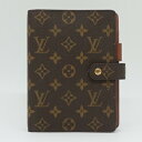 LOUIS VUITTON　ルイヴィトン　R20105　アジェンダMM　モノグラム　ブラウン　手帳カバー　文房具　ホック開閉式　バインダー6穴　レディース　メンズ【中古】