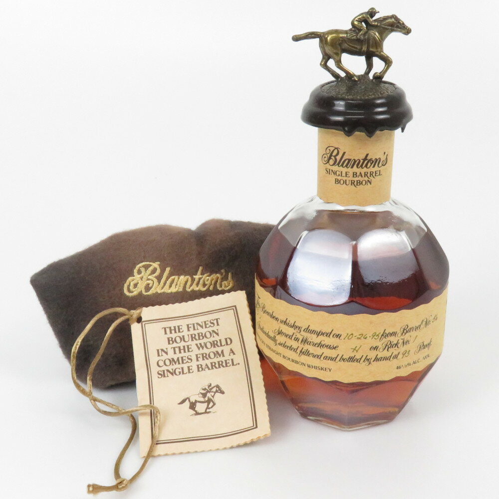 Blantons　ブラントン　ウイスキー　バーボン　アメリカ　アルコール度数46.5度　容量375ml　布袋付き　酒　未開栓　【中古】