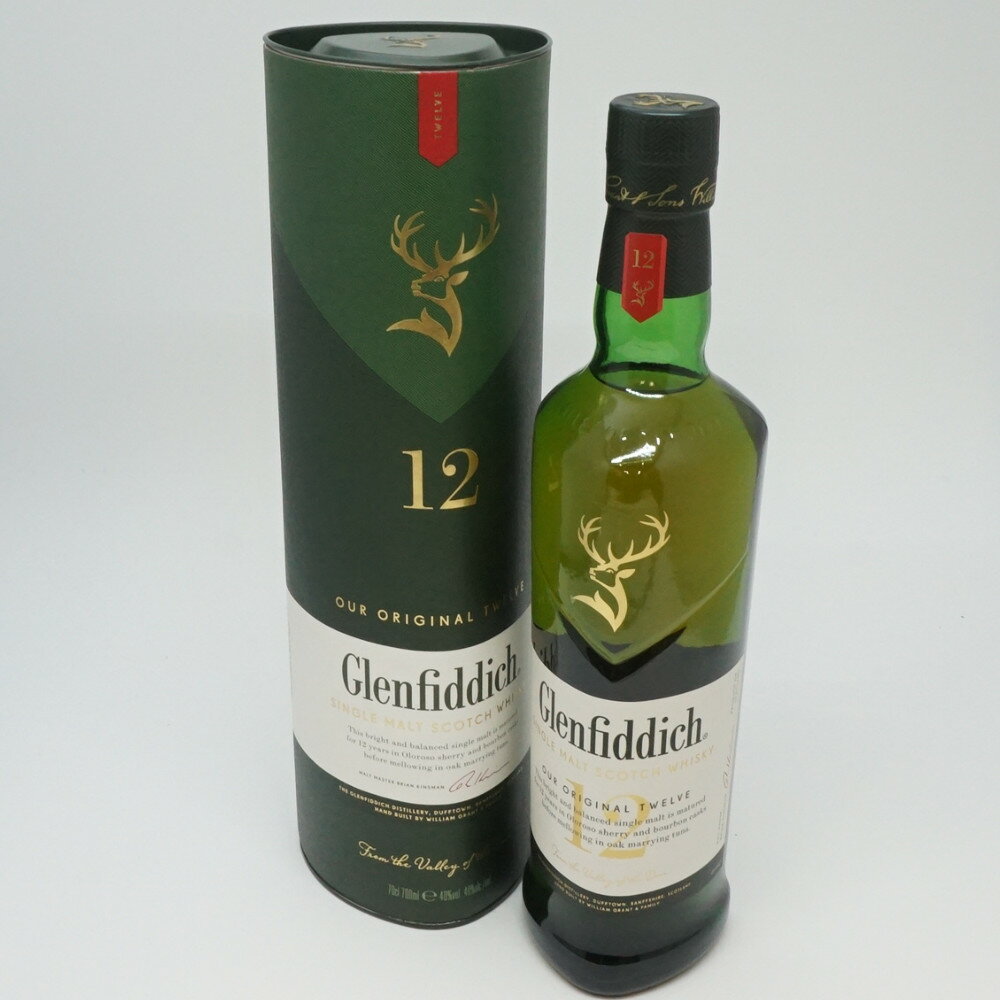 Glenfiddich 12年　グレンフィディック　スコッチウイスキー　スコットランド　シングルモルト　アルコール度数40度　容量750ml　洋酒　酒　未開栓　【中古】