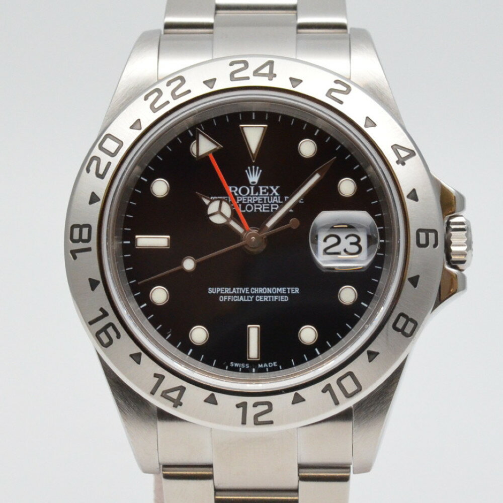 ROLEX　ロレックス　16570　エクスプローラー II　D番(2005年頃製造)　ブラック　黒　自動巻き　オートマチック　40mm　デイト表示　メンズ時計　腕時計　【中古】