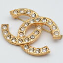 【楽天スーパーSALE 10%OFF 4日20:00~11日01:59】 CHANEL シャネル ラインストーン ココマークブローチ ゴールド ブランドアクセサ...