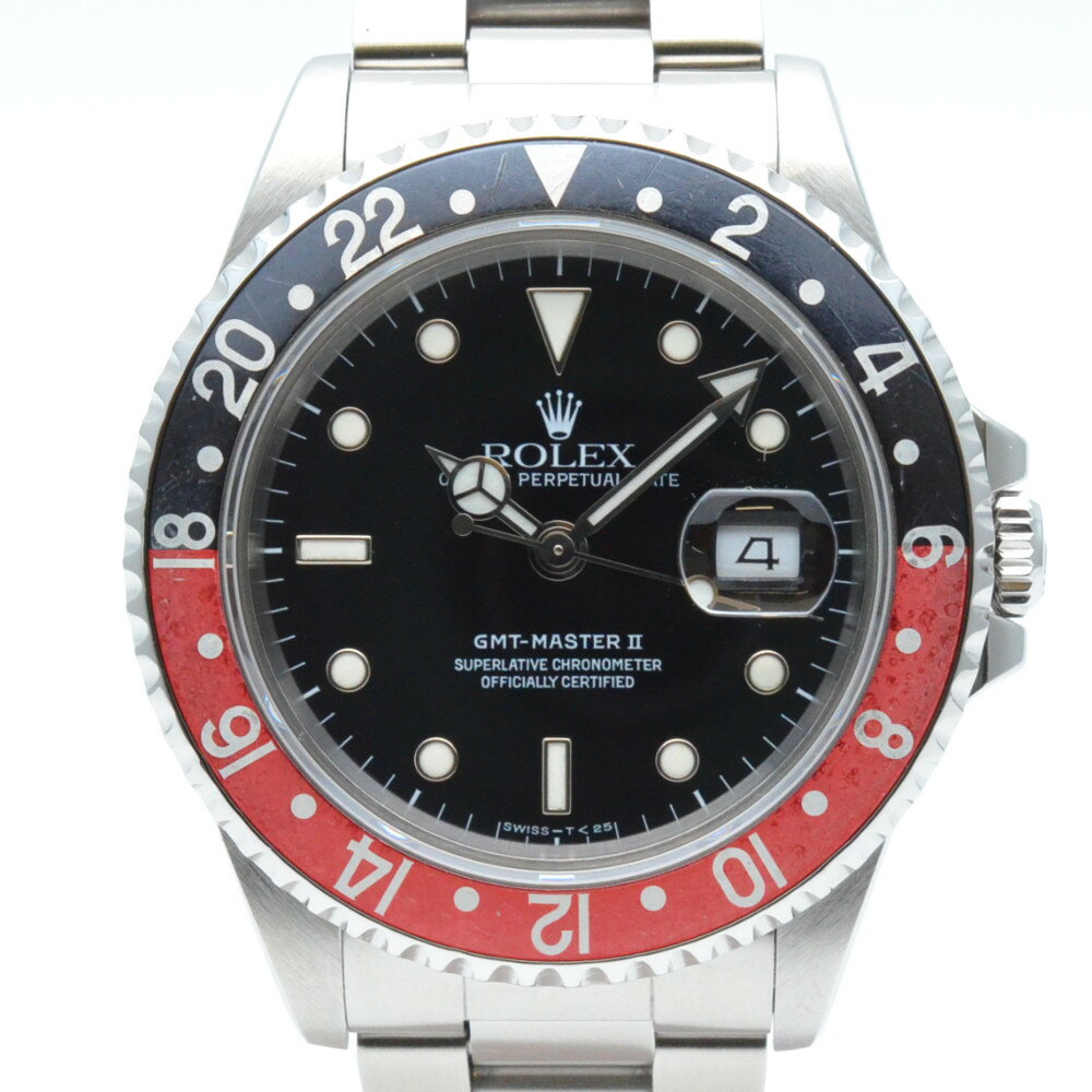 ROLEX　ロレックス　16710　GMTマスター II　赤黒ベゼル　E番(1990年頃)　自動巻き　オートマチック　40mm　デイト表示　メンズ時計　腕時計　【中古】
