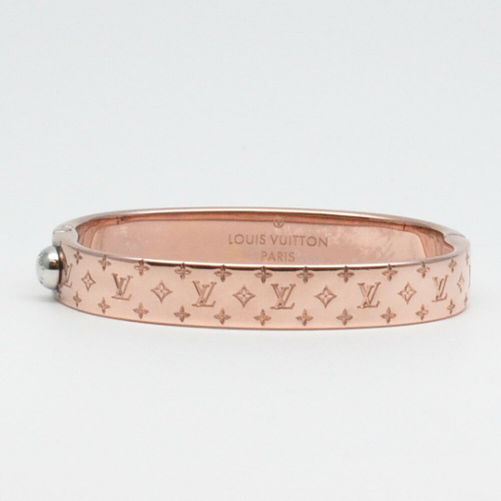 LOUIS VUITTON　ルイヴィトン　M00253　カフ・ナノグラム　Sサイズ　ピンクゴールド　腕周り約16cm　モノグラム　ブレスレット　バングル　アクセサリー　レディース　