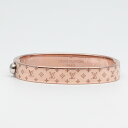 LOUIS VUITTON ルイヴィトン M00253 カフ・ナノグラム Sサイズ ピンクゴールド 腕周り約16cm モノグラム ブレスレット バングル アクセ...