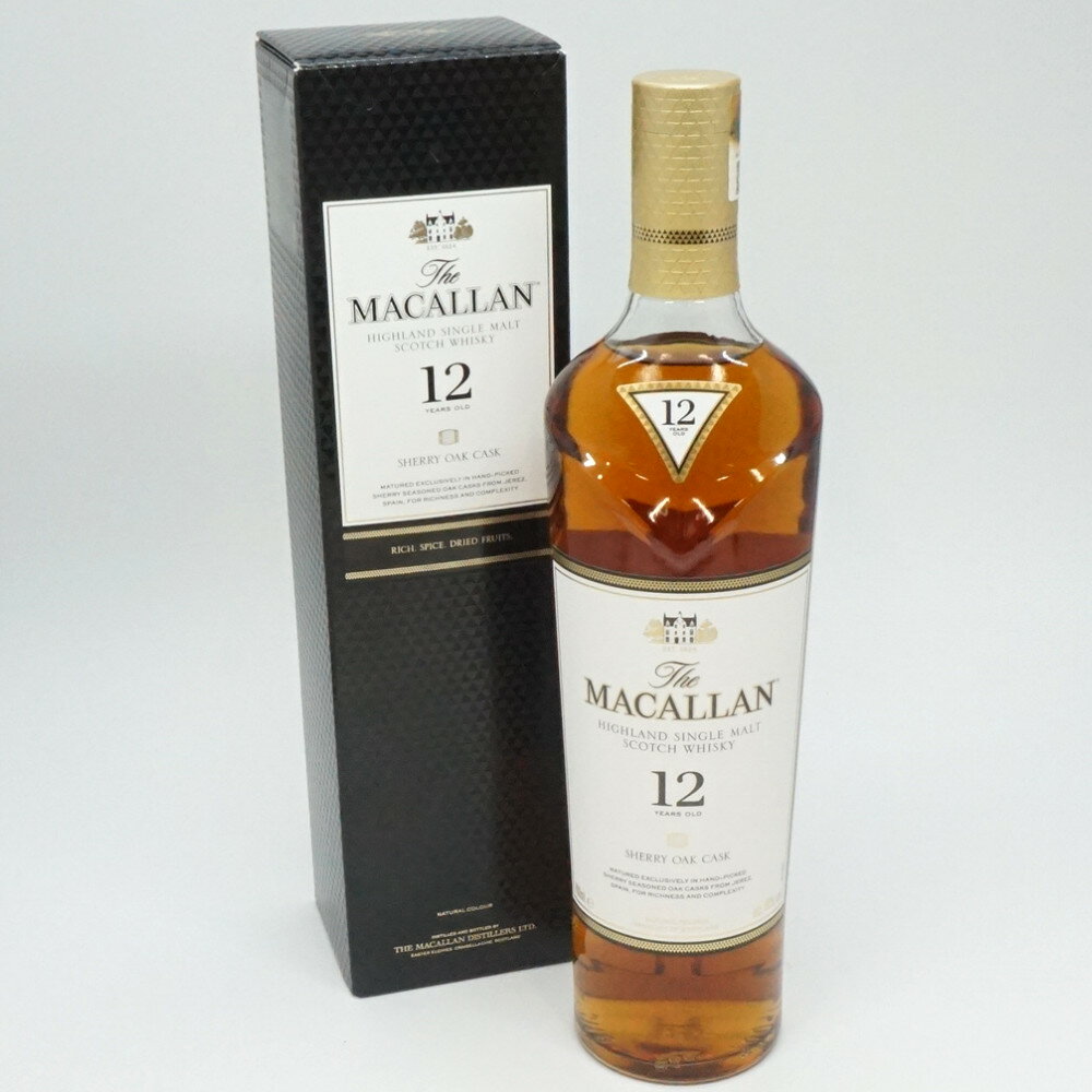 MACALLAN 12年 SHERRY OAK CASK　マッカラン シェリーオークカスク　ウイスキー　スコットランド　スコッチ　モルト　アルコール40度　容量700ml　酒　洋酒　未開栓　【中古】