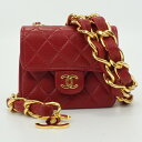 CHANEL シャネル A2000 ミニミニマトラッセ ウエストポーチ レッド×ゴールド金具 ココマーク ミニバッグ ウエストバッグ ブランド小物 レディース ...