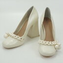 【楽天スーパーSALE10%OFF 4日20:00〜11日1:59】TORY BURCH トリーバーチ 44916 チャンキーヒールパンプス アイボリー 白 サイズ表記35 1/2M 日本サイズ22.5cm程度 ヒール約9.5cm レディースシューズ アパレル 【中古】(4)