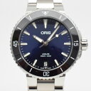 ORIS　オリス　01 733 7731 4135　AQUISデイト　36.5mm　自動巻き　ブルー系　シルバー　デイト表示　ステンレススチール　サファイアクリスタルガラス　日差+6秒程度　300M防水　メンズ　腕時計　【中古】