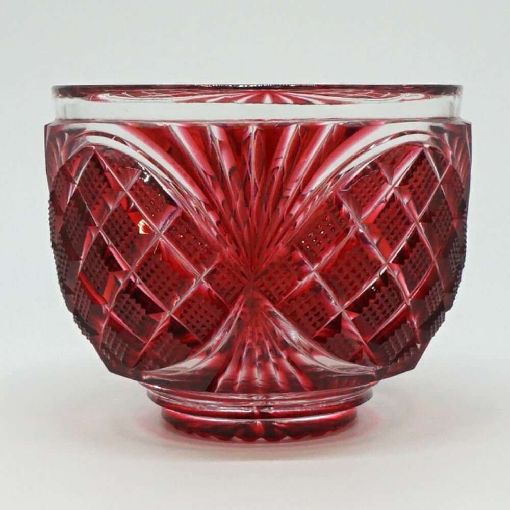 【楽天スーパーSALE 10%OFF 4日20:00~11日01:59】 島津 薩摩切子 シマヅ サツマキリコ 小付鉢 クリスタルガラス 紅 レッド系 食器 器...