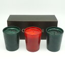 GUCCI グッチ 163862-8460 アロマキャンドル 3個セット グリーン レッド 口径約5.5cm 高さ約6.7cm GG柄 ガラス インテリア小物 ...