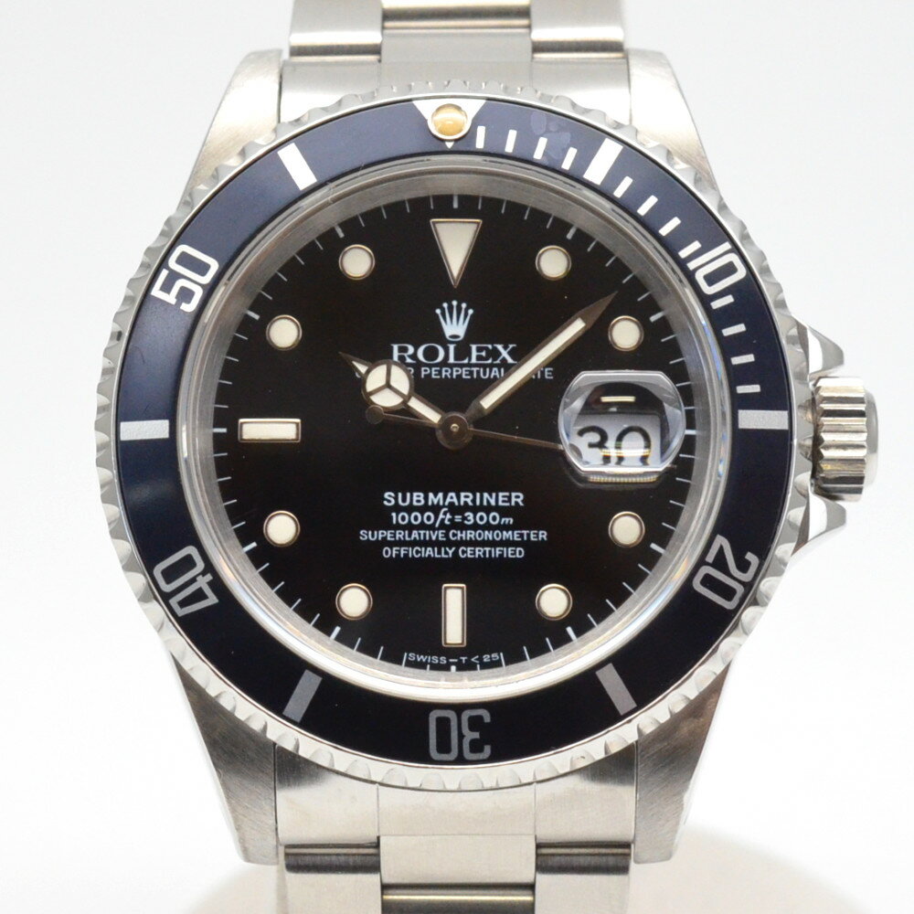 ROLEX　ロレックス　16610　サブマリーナ デイト　T番(1996年頃)　ブラック文字盤　自動巻き　オートマチック　ケース40mm　メンズ時計　腕時計　【中古】