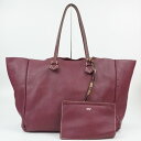 MOREAU PARIS モロー・パリ トートバッグ 大容量 肩掛けバッグ 旅行バッグ ワインレッド系 レザー レディース 【中古】