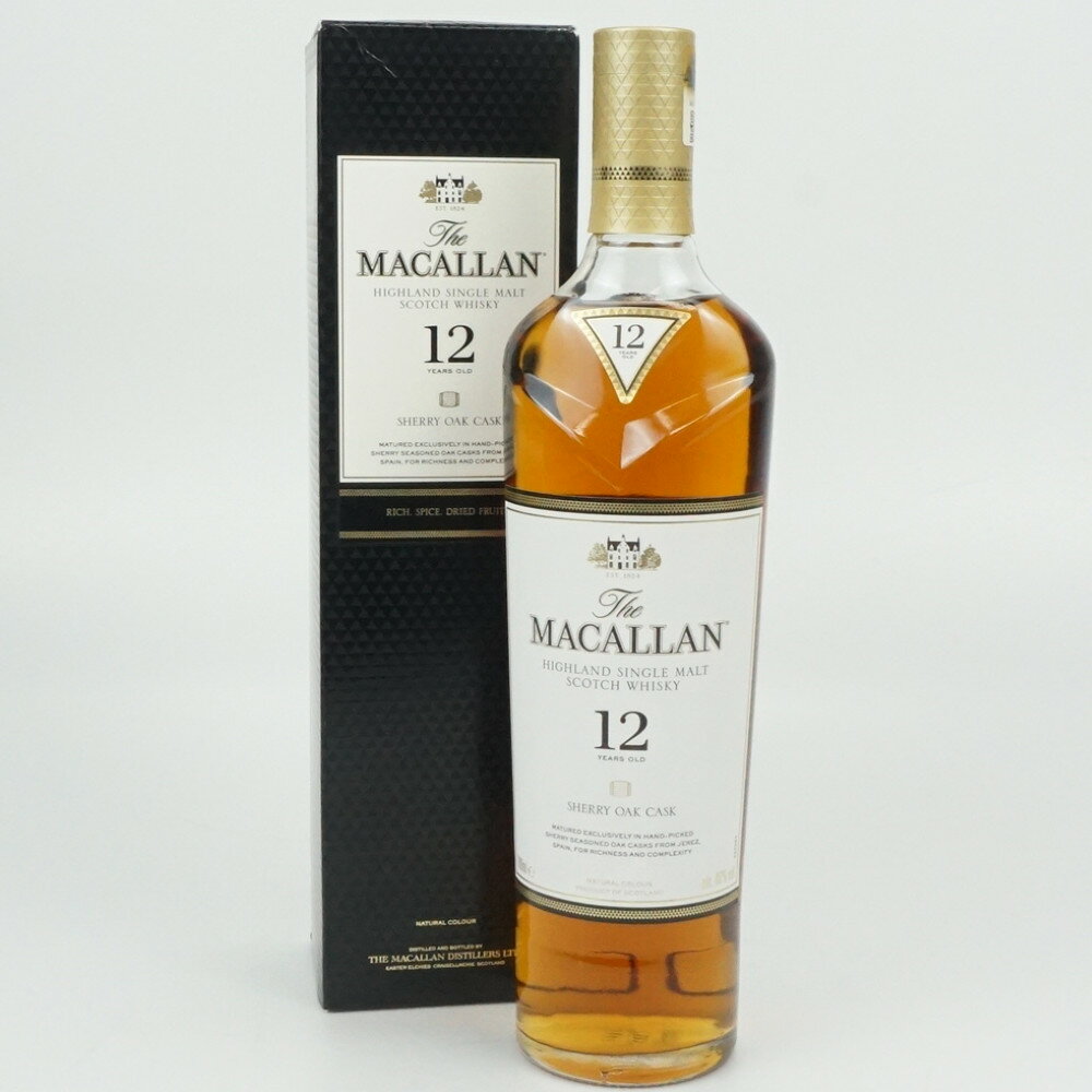 MACALLAN 12年 SHERRY OAK CASK　マッカラン12年 シェリーオークカスク　スコッチウイスキー　スコットランド　モルト　アルコール度数40度　容量700ml　酒　未開栓　【中古】