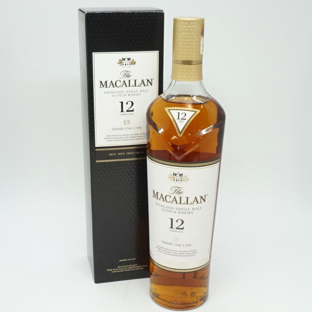 MACALLAN 12年 SHERRY OAK CASK　マッカラン12年 シェリーオークカスク　スコッチウイスキー　スコットランド　モルト　アルコール度数40度　容量700ml　酒　未開栓　【中古】