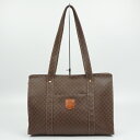 CELINE セリーヌ MC97/2 マカダム柄トートバッグ ダークブラウン 茶 ショルダーバッグ 肩掛け ヴィンテージバッグ ブランドバッグ レディース 【中...