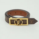 LOUIS VUITTON　ルイヴィトン　M0196　ベルト　ドーフィーヌ　サイズ80/32　ベルト幅約25mm　モノグラム　ブラウン系　ゴールド金具　ブランド小物　レディース　メンズ　【中古】