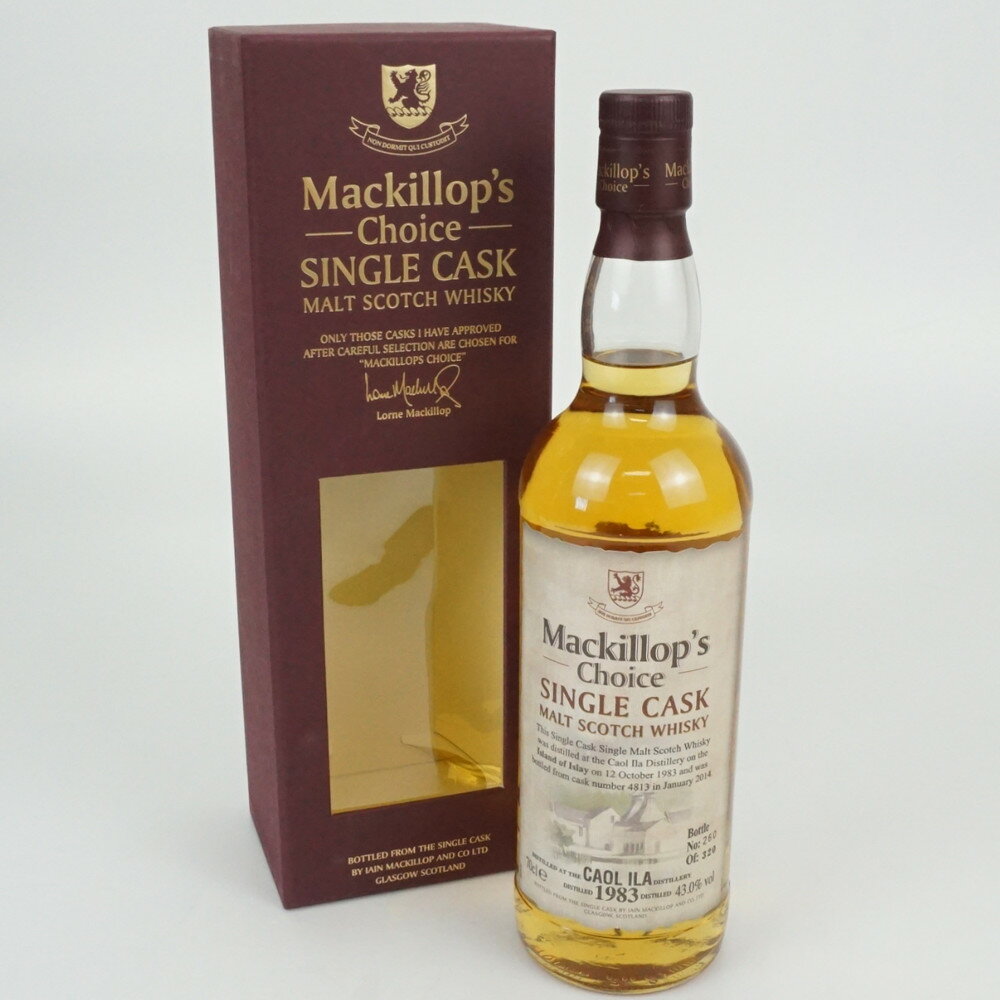 Mackillop’s Choice SINGLE CASK CAOL ILA 1983　マキロップ チョイス シングルカスク カリラ　シングルモルト　スコッチウイスキー　スコットランド　アルコール度数43度　容量700ml　酒　未開栓　【中古】