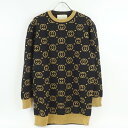 GUCCI グッチ 555019 GG柄ニット ブラック/ゴールド ラメウール総柄ニット 薄手ニット ブランドアパレル レディース 【中古】