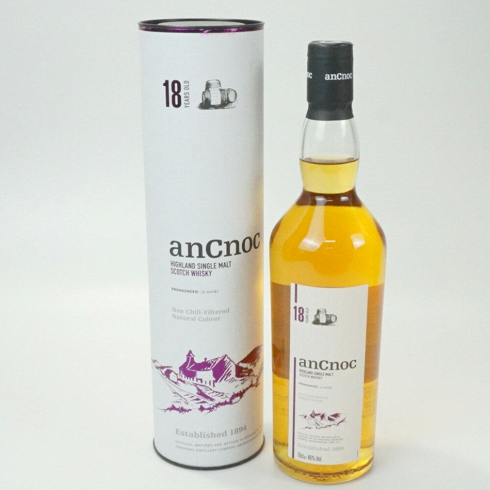 ancnoc アンノック 18年 HIGHLAND SINGLEMALT　スコットランド　46度　700ml　ハイランド　シングルモルト　スコッチウイスキー　洋酒　未開栓　【中古】