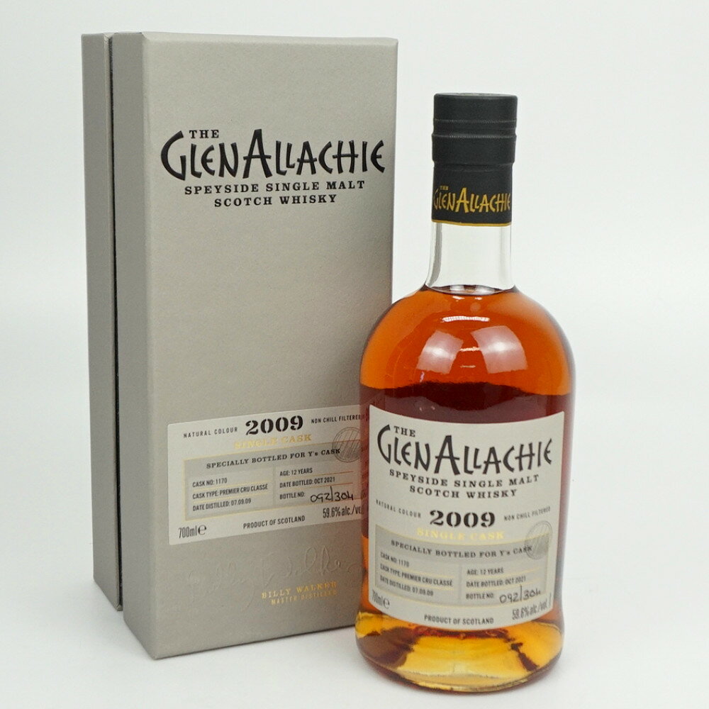GLENALLACHIE SINGLE CASK 2009　グレンアラヒー　シングルモルト　スコッチウイスキー　スコットランド　アルコール度数59.6度　容量700ml　酒　未開栓　