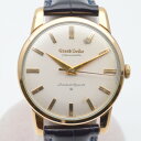 GRAND SEIKO グランドセイコー J14070 ファーストモデル 手巻き 14k金張り ゴールド/ブラック OH済 レザーベルト 彫り文字盤 初期型 メンズ腕時計 【中古】